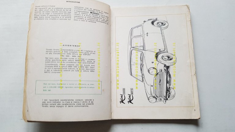 Innocenti Mini 1000 - 1001 - Export 1973 manuale uso …