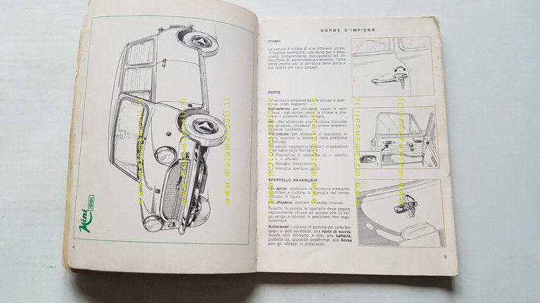 Innocenti Mini 1000 - 1001 - Export 1973 manuale uso …