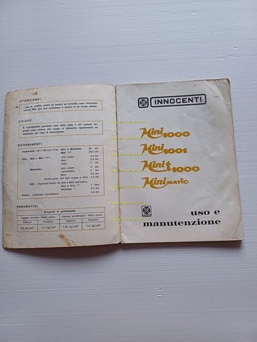 Innocenti Mini 1000 -1001-Matic - Mini T 1972 manuale uso …