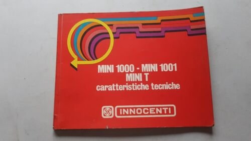 Innocenti Mini 1000 1001 T Export 1972 manuale officina caratteristiche …