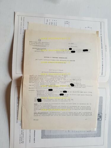 Innocenti Mini 1001 1972 ed.'73 Scheda facsimile omologazione DGM originale