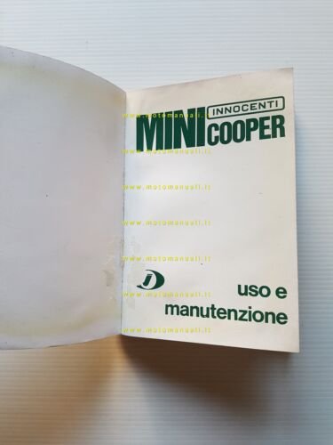 Innocenti MIni Cooper 1967 manuale uso manutenzione libretto originale italiano