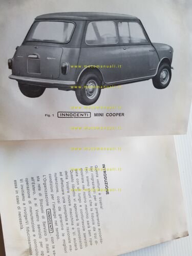 Innocenti MIni Cooper 1967 manuale uso manutenzione libretto originale italiano