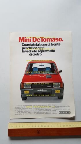 Innocenti Mini De Tomaso 1976 depliant originale italiano