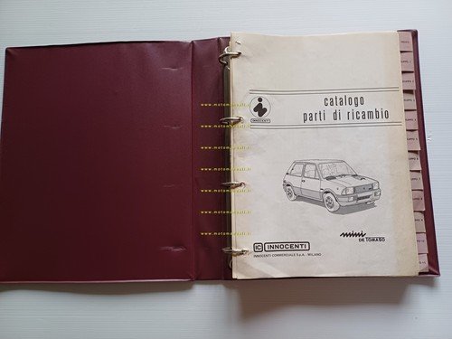 Innocenti Mini De Tomaso 1977 catalogo ricambi originale