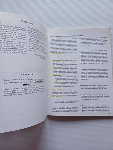 Innocenti Mini De Tomaso 1980 manuale uso manutenzione libretto originale
