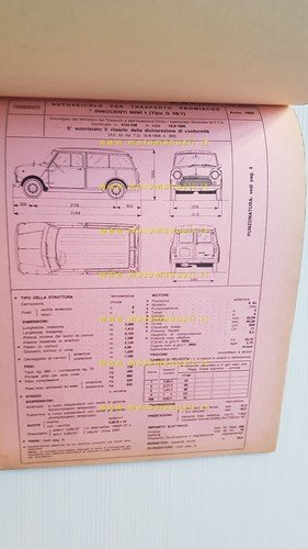 Innocenti Mini Minor -Mini T 1968 manuale officina caratteristiche tecniche …