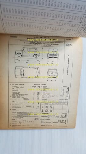 Innocenti Mini Minor -Mini T MK2-MK3 1970 manuale officina caratterist. …