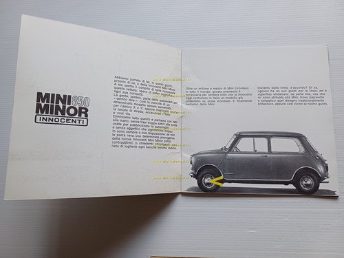 Innocenti Mini Minor 850 1965 depliant italiano originale