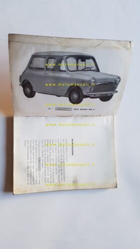 Innocenti Mini Minor Mk2 1968 manuale uso manutenzione libretto originale