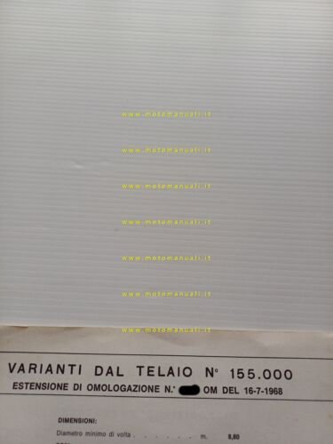 Innocenti Mini T 1966-67-68 scheda omologazione DGM Motorizzazione Facsimile