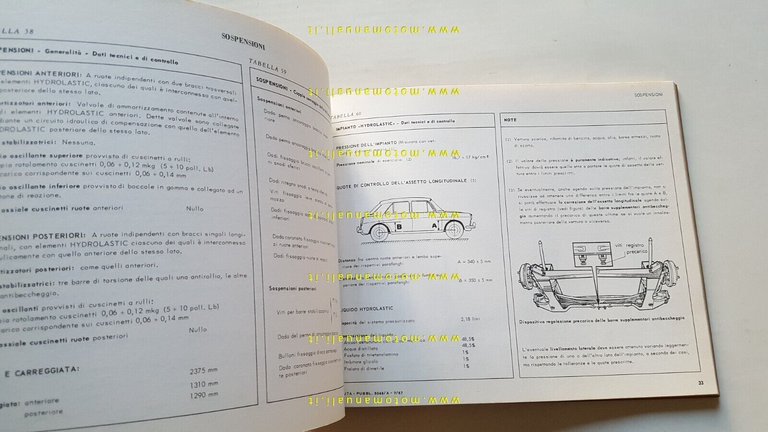 Innocenti Morris IM3-IM3 S-I4- I4 S 1968 manuale officina caratteristiche …