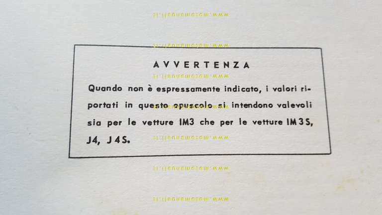Innocenti Morris IM3-IM3 S-I4- I4 S 1968 manuale officina caratteristiche …
