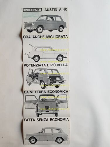 Innocenti nuova Austin A40 1963 depliant italiano originale