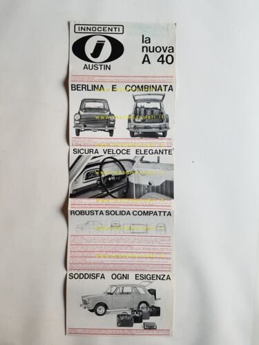 Innocenti nuova Austin A40 1963 depliant italiano originale