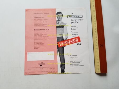 Innocenti produzione Lambretta 125 f - 125 d-ld 1954 depliant …