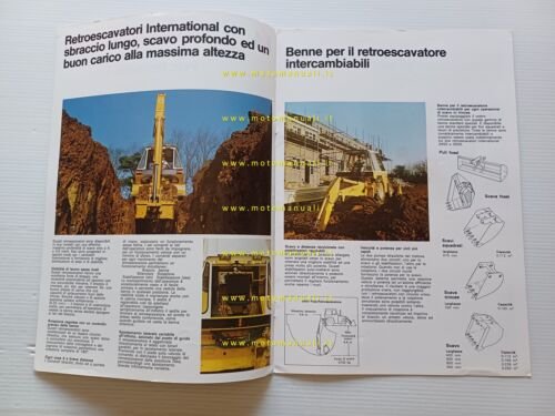 International pale retroescavatori 3400-3500 anni 70 depliant originale