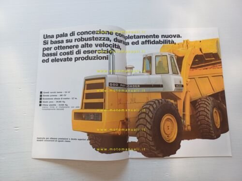 International Payloader 560 pala caricatrice gommata anni 70 depliant originale