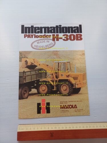 International Payloader H-30 pala caricatrice gommata anni 70 depliant originale