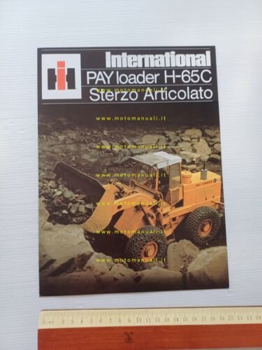 International Payloader H-65 pala caricatrice gommata anni 70 depliant originale