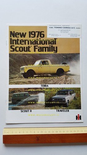 International Scout produzione fuoristrada pick-up 1976 depliant originale
