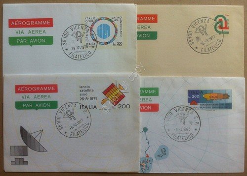 Interofilia Marcofilia FDC - 4 Aerogrammi con annullo primo giorno … | Immagine principale