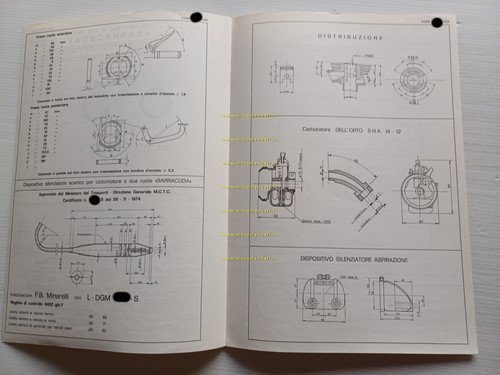 Intramotor Gloria Barracuda 50 1974 Facsimile originale scheda omologazione DGM