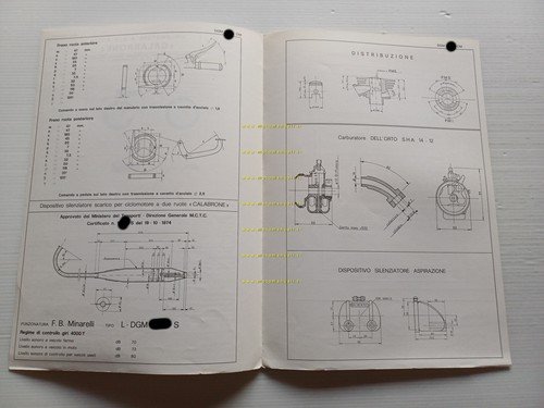 Intramotor Gloria Calabrone 50 1974 Facsimile originale scheda omologazione DGM