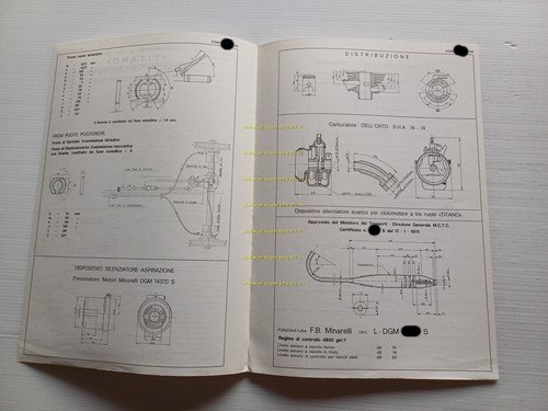 Intramotor Titano 50 motocarro 1975 Facsimile originale scheda omologazione DGM