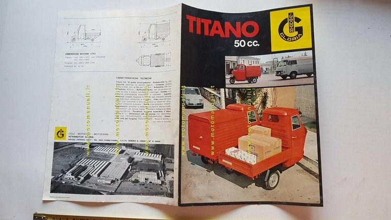 Intramotor Titano 50 motocarro depliant originale brochure