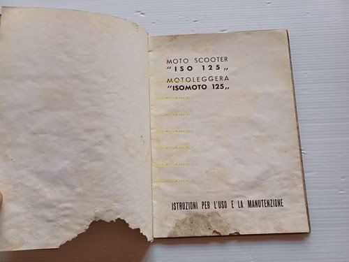 ISO 125 Isoscooter - Isomoto 1951 manuale uso manutenzione libretto …
