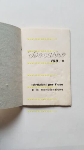 ISO 150 C motocarro manuale uso manutenzione libretto originale