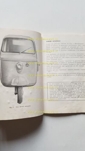 ISO 150 C motocarro manuale uso manutenzione libretto originale