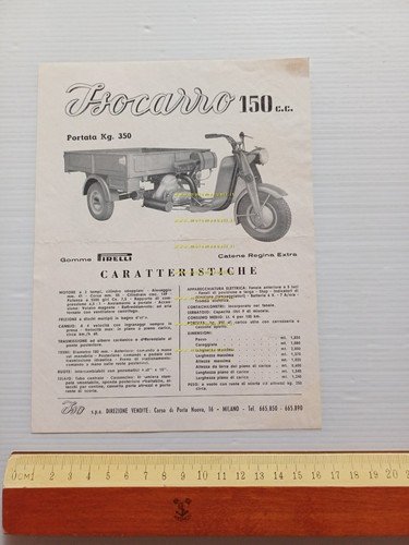ISO 175 4 tempi - Isocarro 150 1956 depliant italiano …