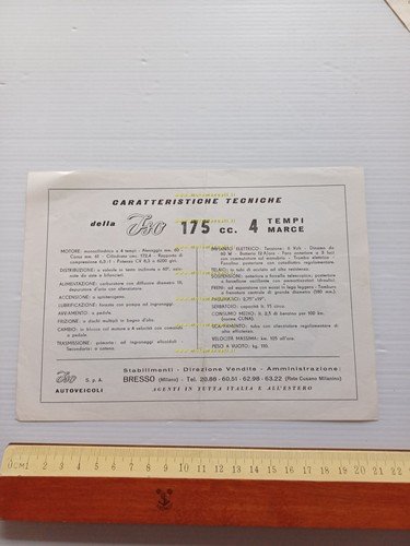 ISO 175 4 tempi 1956 depliant italiano originale