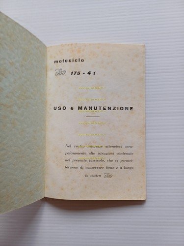 ISO 175 4T 1956 manuale uso manutenzione libretto istruzioni originale …