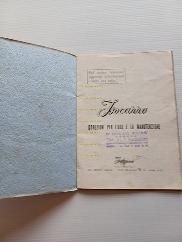 ISO Isocarro 125 1951 manuale uso manutenzione libretto originale italiano