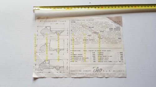 ISO IsoCarro 500 autocarro anni 50 depliant originale brochure