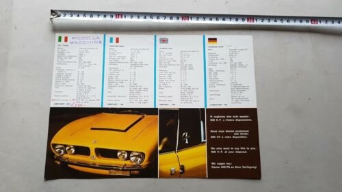 Iso Rivolta Grifo 7.0 1968 depliant originale multilingua brochure multilingual