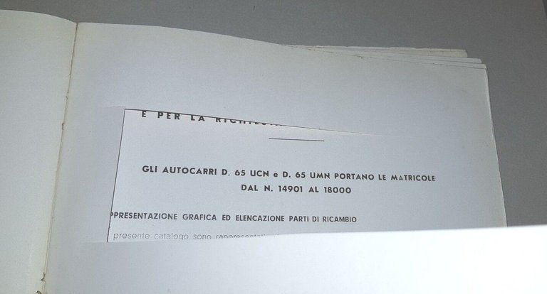 Isotta Fraschini 1947 autocarro catalogo ricambi originale spare parts catalogue