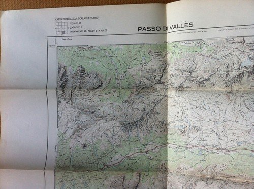 Istituo Geografico Militare - carta 1:25000 - Passo di Vallés …