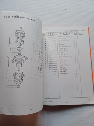 ISUZU TOYO C240 PKE Diesel 1980 catalogo ricambi originale