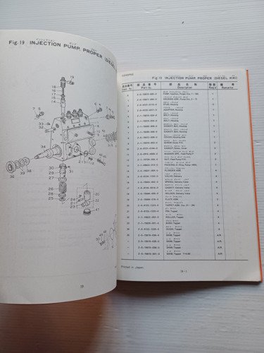 ISUZU TOYO C240 PKE Diesel 1980 catalogo ricambi originale