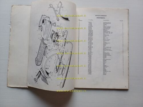 Italjet 125 Buccaneer motore Yamaha 1973 catalogo ricambi originale