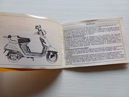 Italjet 50 ADL scooter manuale uso manutenzione italiano originale