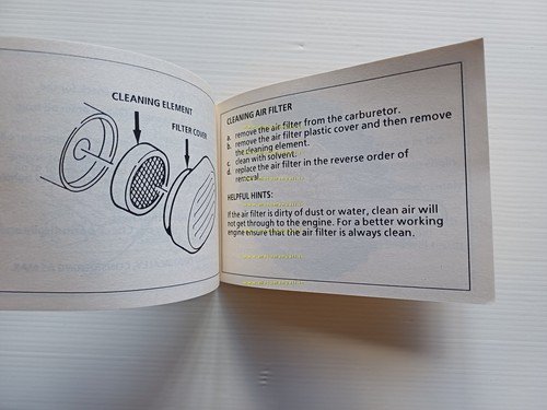 Italjet 50 Buster minicross manuale uso manutenzione INGLESE originale