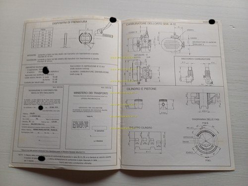 Italjet 50 Popcorn 1978 Facsimile originale scheda omologazione DGM Motorizzaz.
