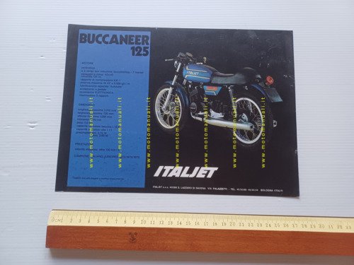 Italjet Buccaneer 125 1976 depliant ITALIANO originale