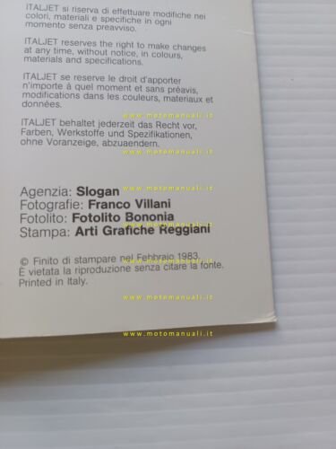 Italjet catalogo produzione tutti modelli 1983 ( 9 depliant) originale