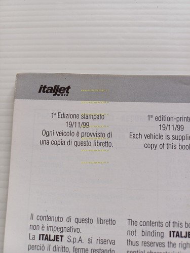 Italjet Torpedo 150 4T 1999-2000 manuale uso manutenzione originale
